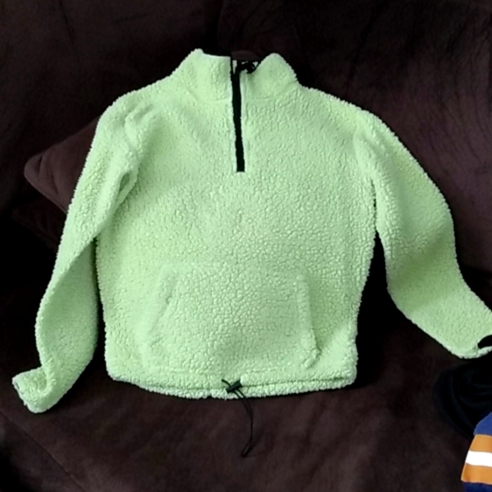 Green fuzzy jacket